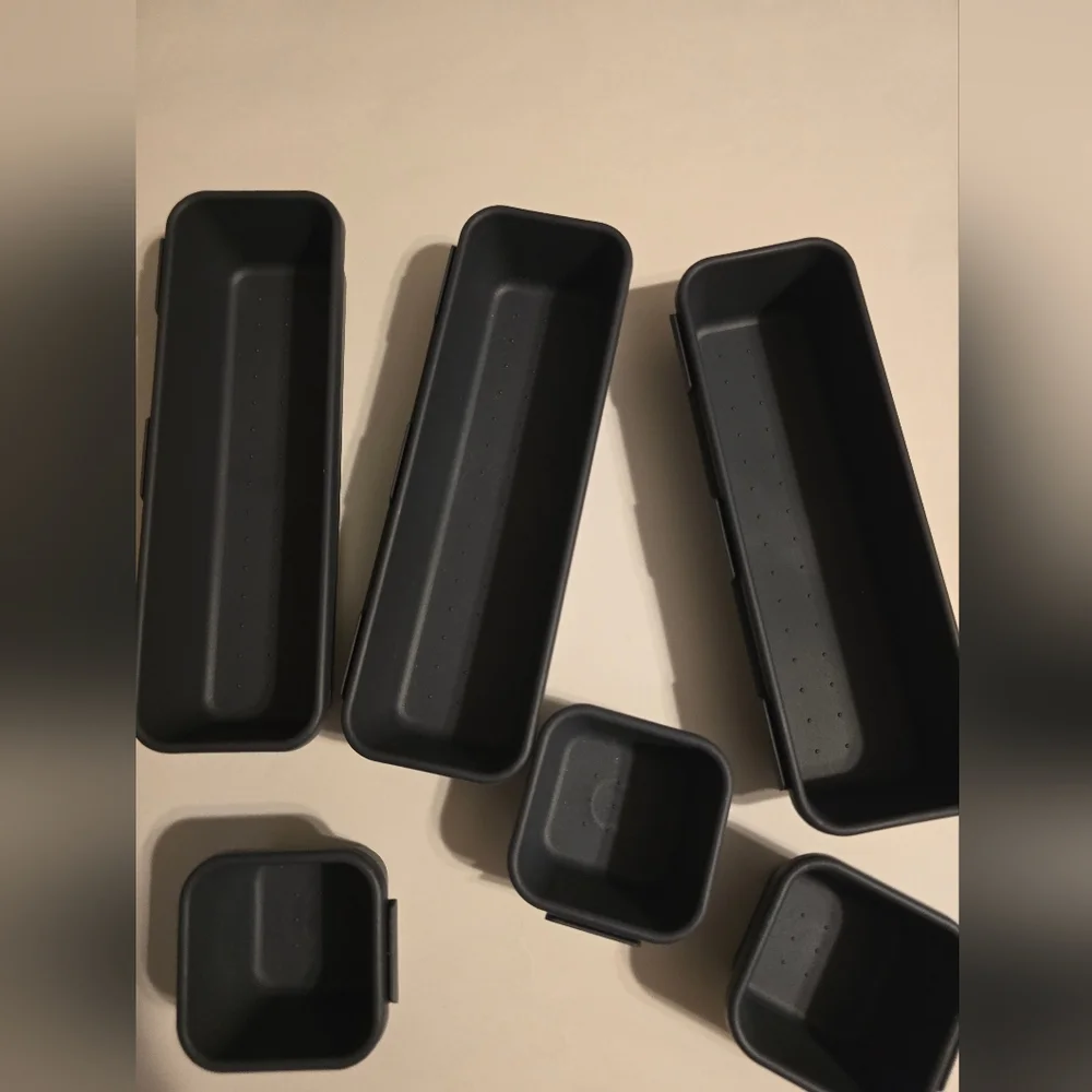 Set of Black Drawer Organizers